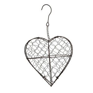 Heart-Shaped Metal Wire Succulent Wreath Frame Flat Back With Hook 8.5 x 8